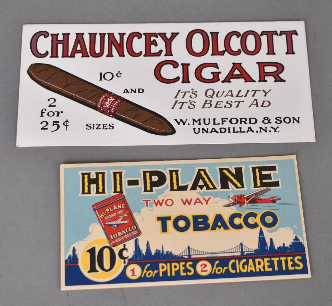 Hi=Plane & Chauncey Olcott Cigar Ink Blotters: rated 9, 4"x8", both have good color