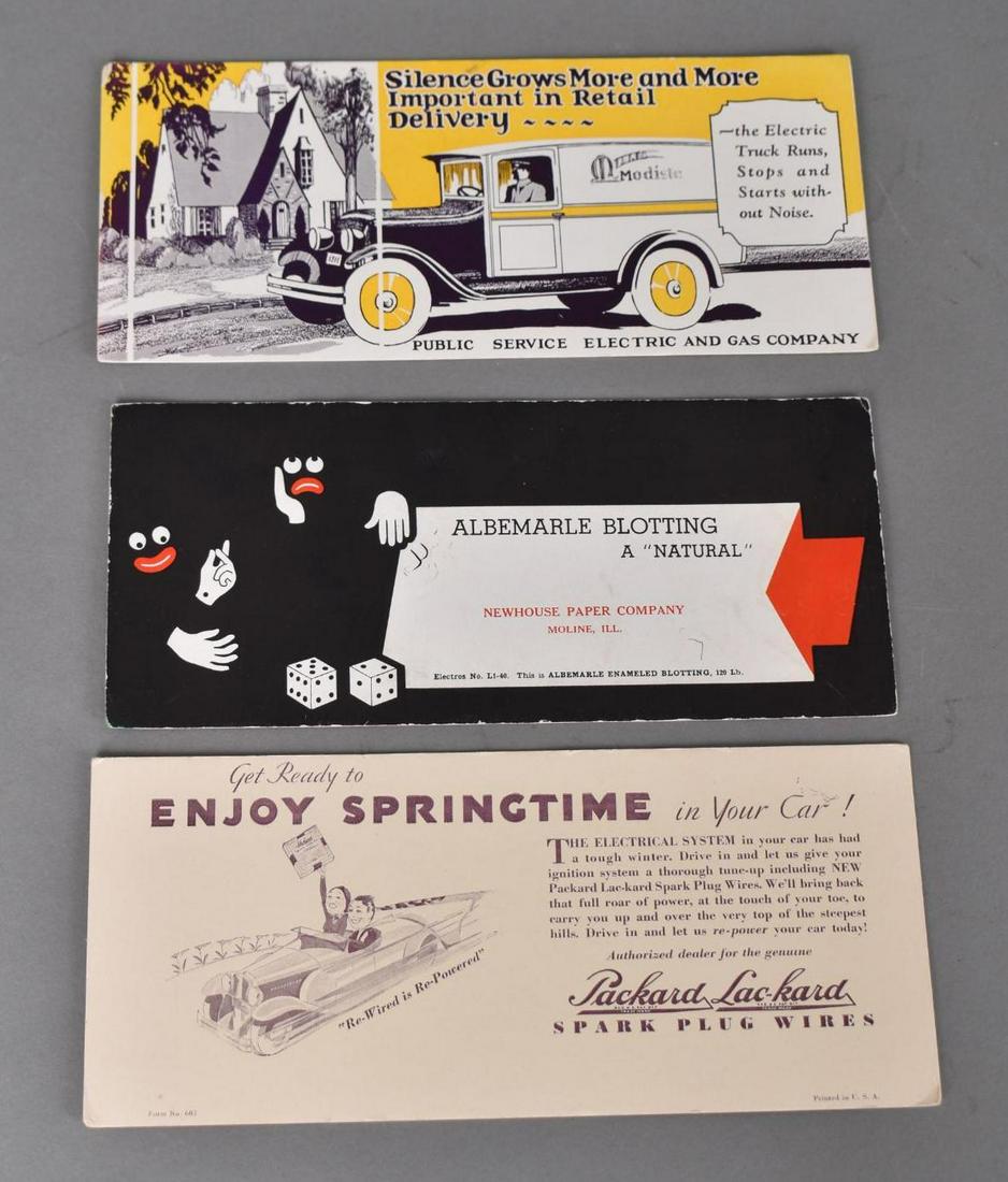 Packard, Public Service & Other Ink Blotters: rated 8.5, 4"x9", all have good color