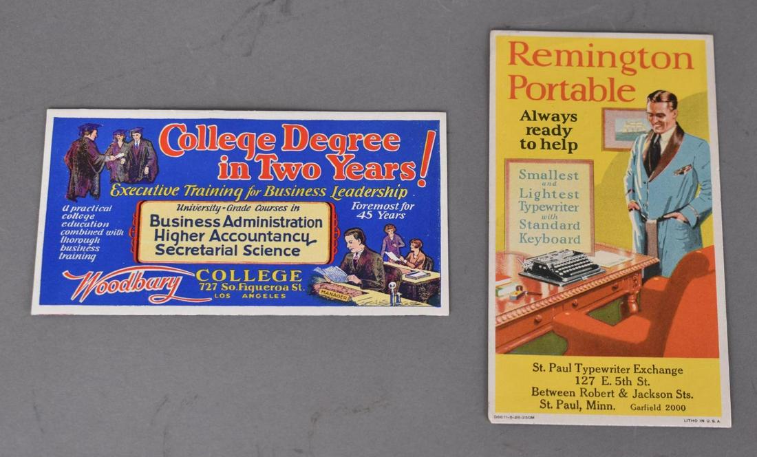 Remington Portable Typewriter & College Degree Ink Blotters (1 of 2)