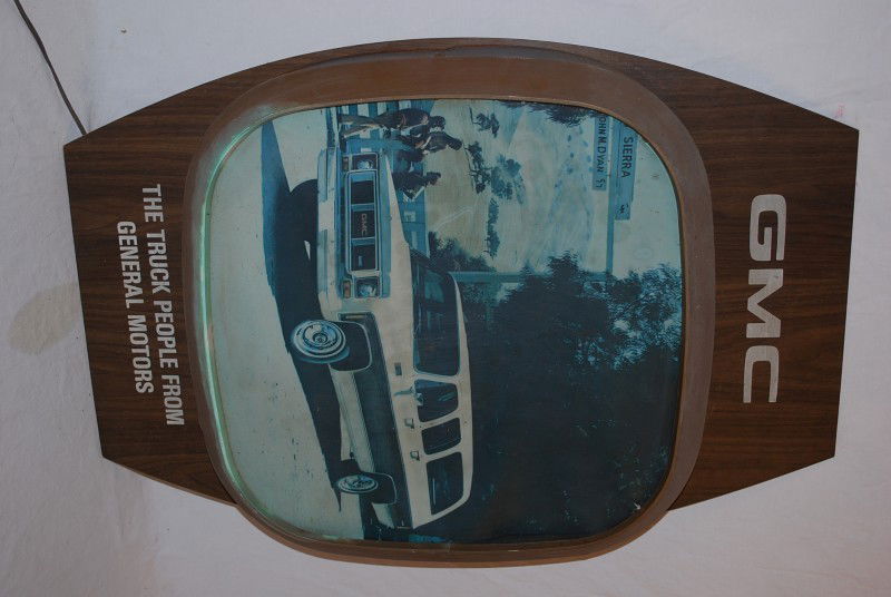 GMC "The truck people" with Suburban picture, rate: GMC "The truck people" with Suburban picture, rated 7.5, lighted sign, 32x22x4 inches,