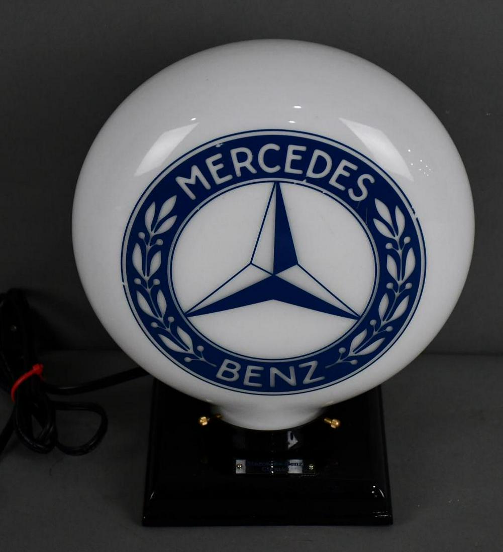 Small Modern Mercedes Benz Glass Globe w/Stand (1 of 3)