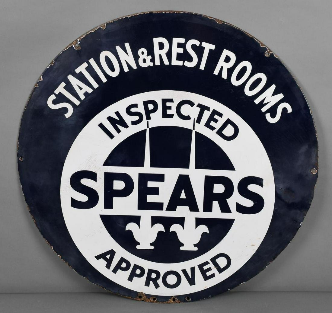 Spears Station & Rest Rooms Porcelain Sign (1 of 4)
