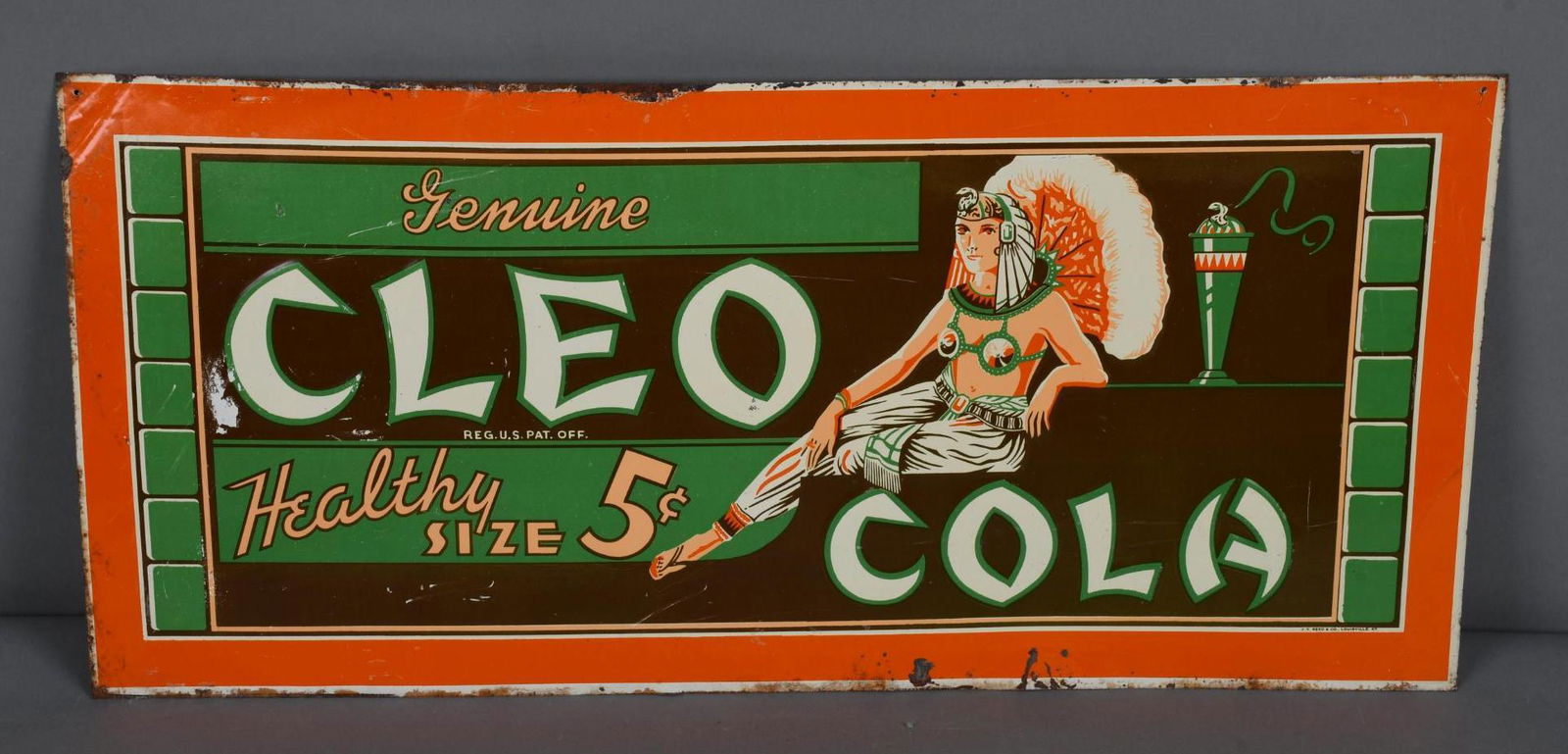 Genuine Cleo Cola w/Logo Metal Sign (1 of 3)