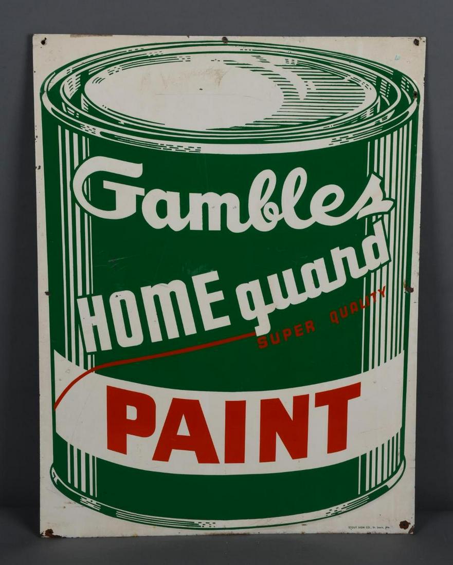 Gambles Home Guard Paint Metal Sign (1 of 4)