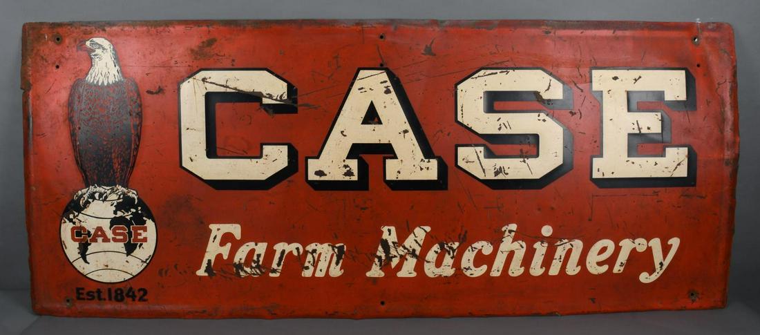 Case w/Old Abe Sitting on the World Metal Sign (1 of 5)