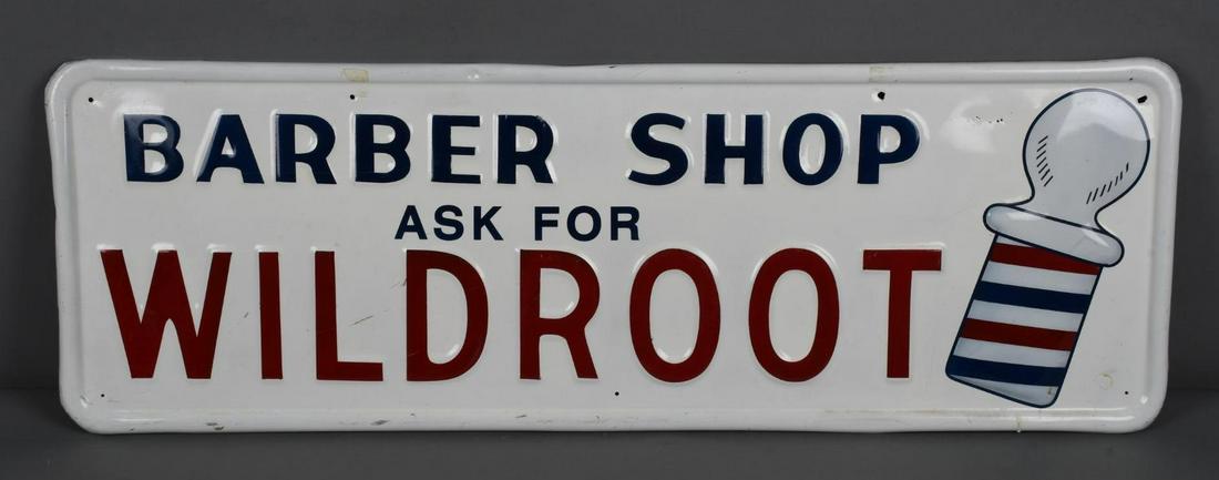 Barber Shop Ask for Wildroot w/Logo Metal Sign (1 of 4)