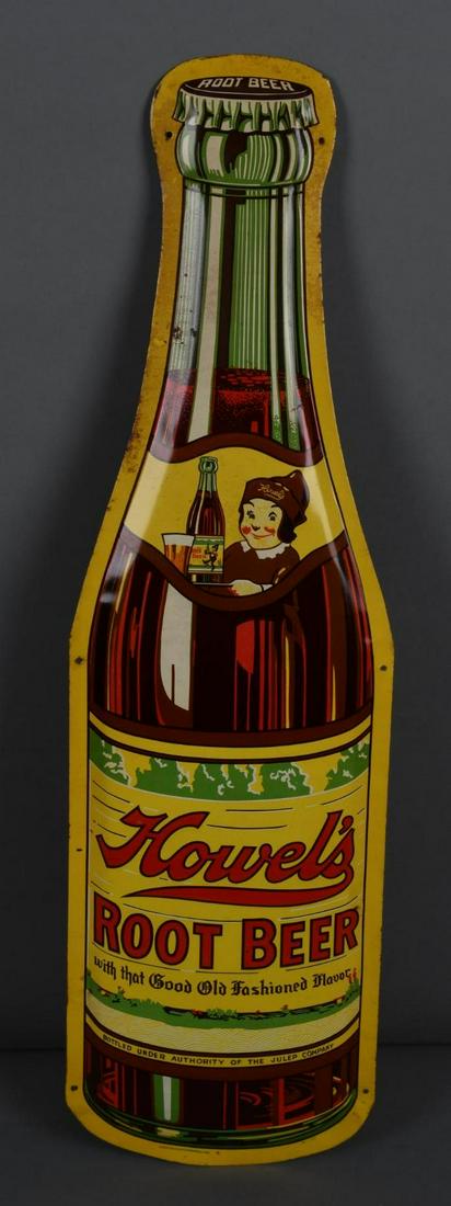 Howel's Root Beer Bottle Shaped Metal Sign (1 of 4)