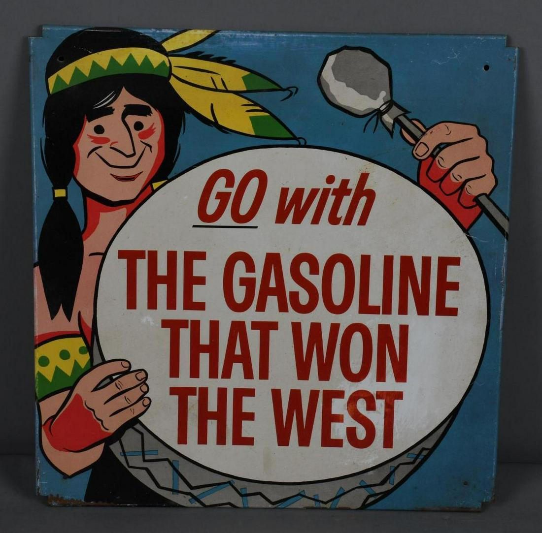 (Phillips 66) Go with The Gasoline that won the West w/Indian Metal Sign (1 of 4)