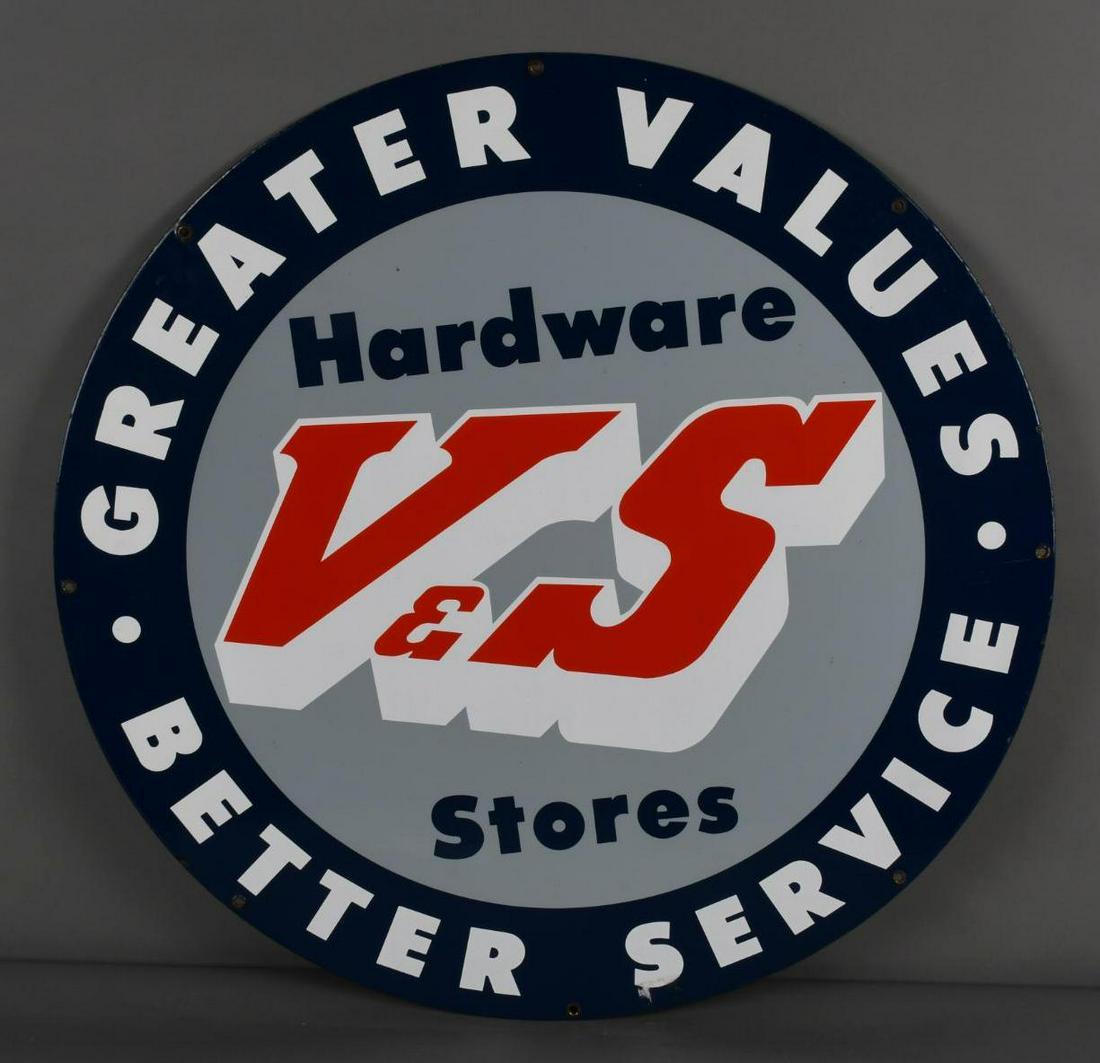 V&S Hardware Stores Porcelain Sign (1 of 3)