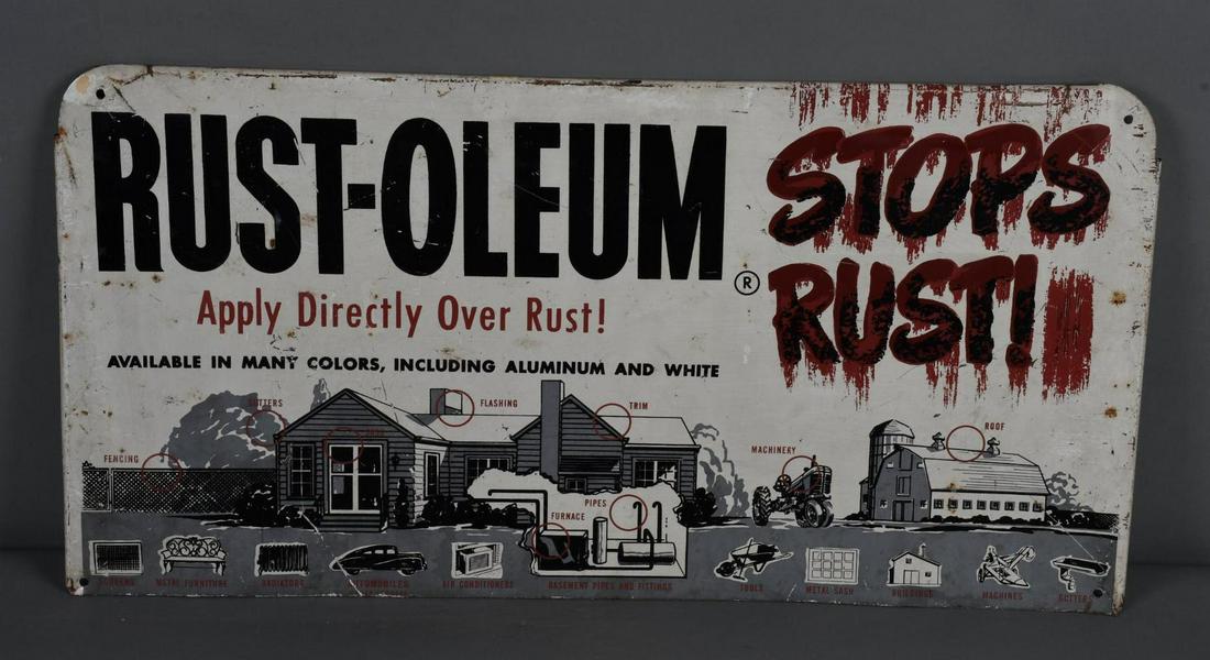 Rust-Oleum "Stops Rust" w/Graphics Metal Sign (1 of 4)
