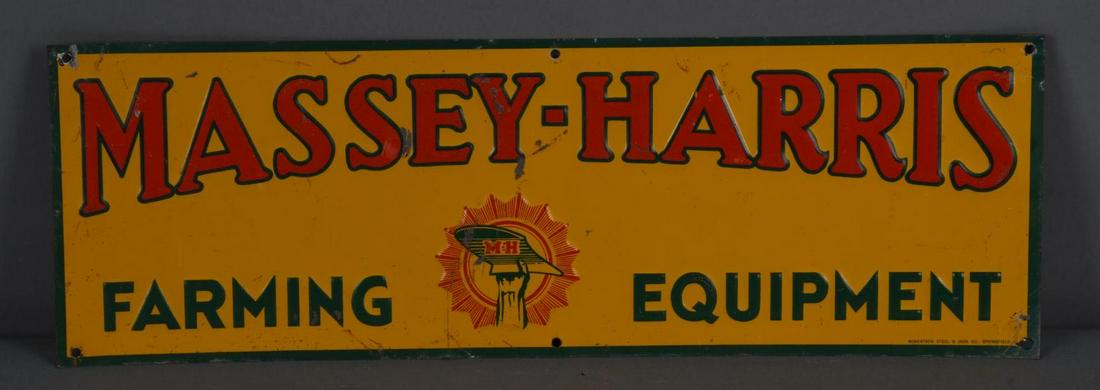 Massey-Harris Farming Equipment w/Logo Metal Tacker Sign (TAC) (1 of 3)