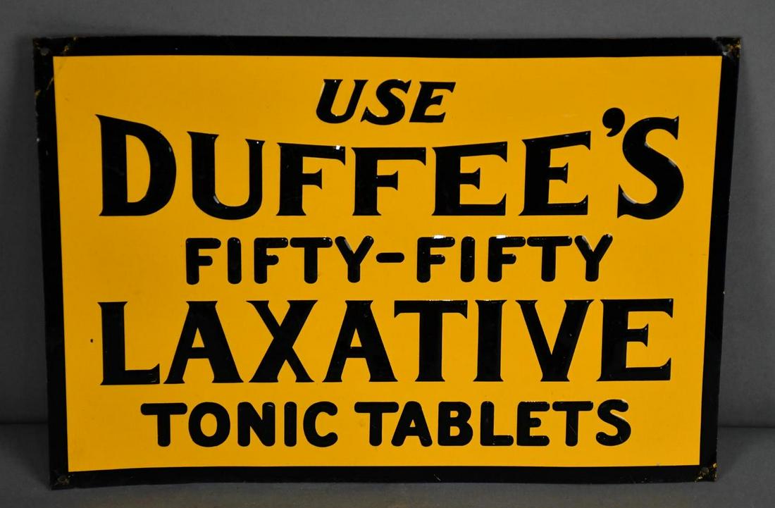 Use Duffee's Fifty-Fifty Laxative Tonic Tablets Metal Sign (1 of 2)