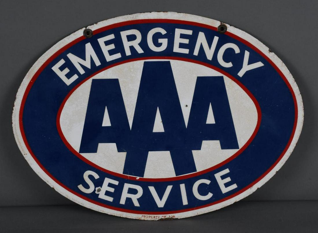 Emergency Service AAA Porcelain Sign (1 of 3)