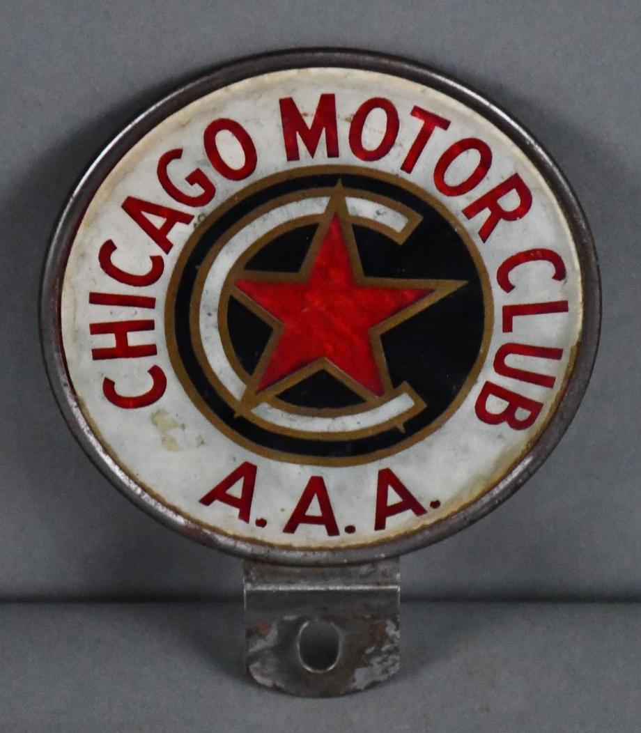 Chicago Motor Club Metal Plate Topper: 5” x 4”, Metal Plate Topper, would look great on your old car