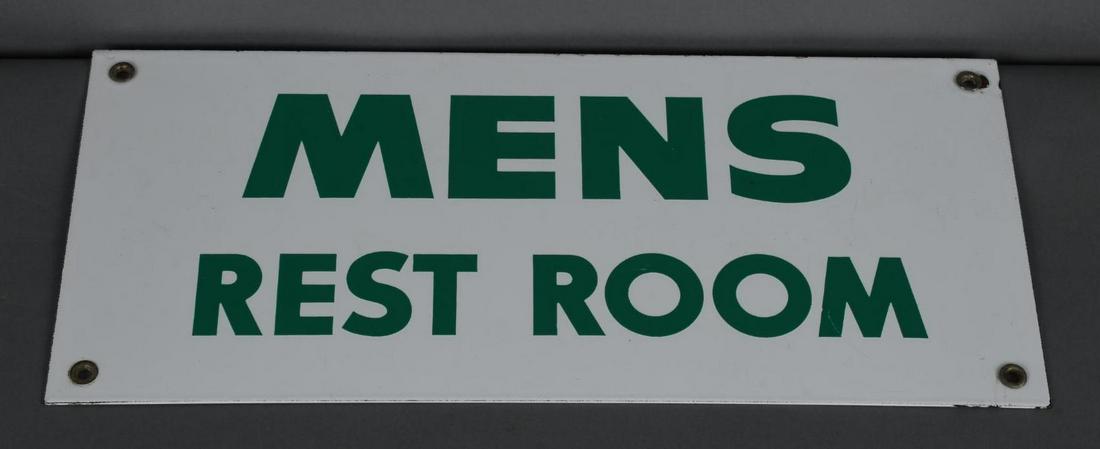 (Sinclair) Mens Rest Room Porcelain Sign (1 of 2)