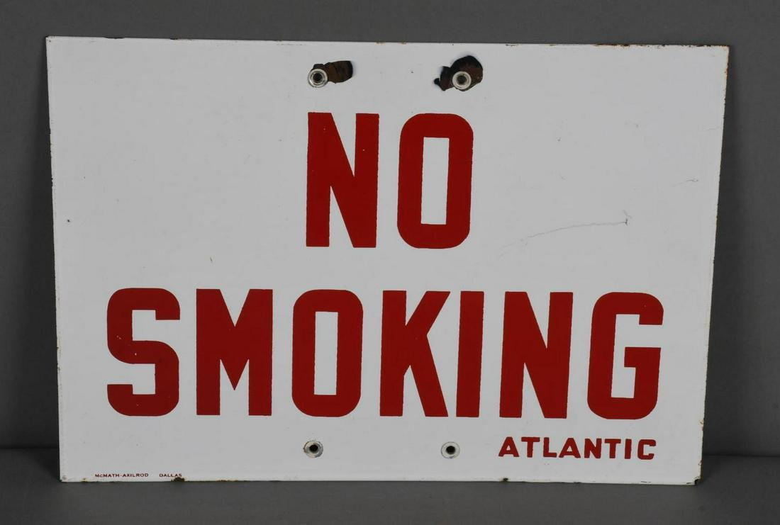 No Smoking (Atlantic) Porcelain Sign (1 of 2)