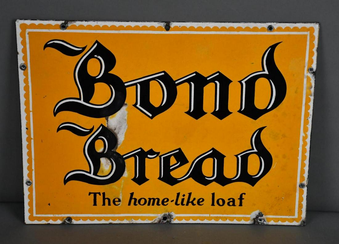 Bond Bread "The home-lie Loaf" Porcelain Sign (1 of 2)