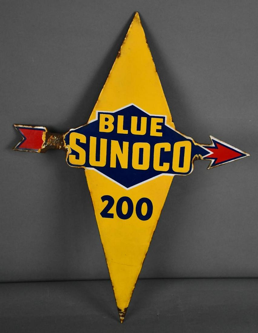 Blue Sunoco 200 Porcelain Pump Sign (1 of 3)