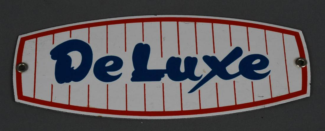 (Champlin) DeLuxe Porcelain Pump Sign (1 of 2)