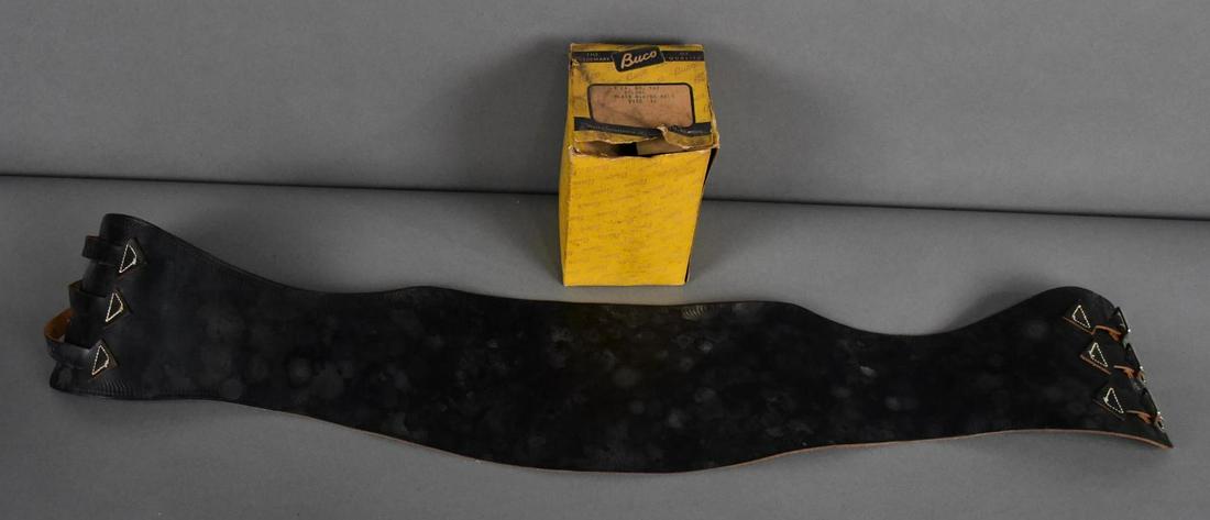 Buco Leather Plain Kidney Belt: size 36", in NOS Condition
