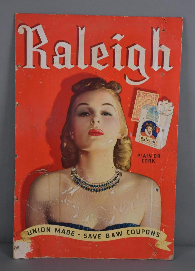 Raleigh Cigarette Cardboard Sign (1 of 4)