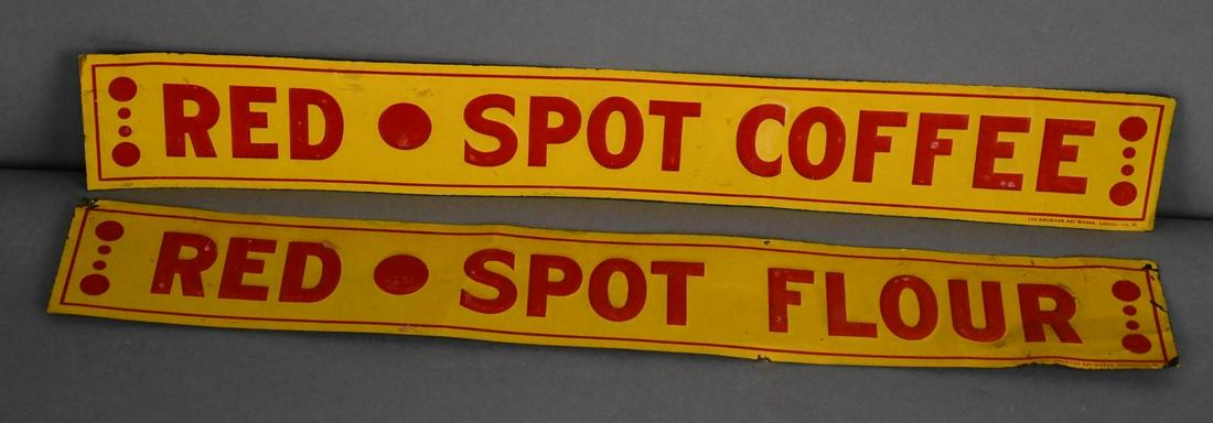 Red Spot Flour & Coffee Metal Signs (1 of 3)
