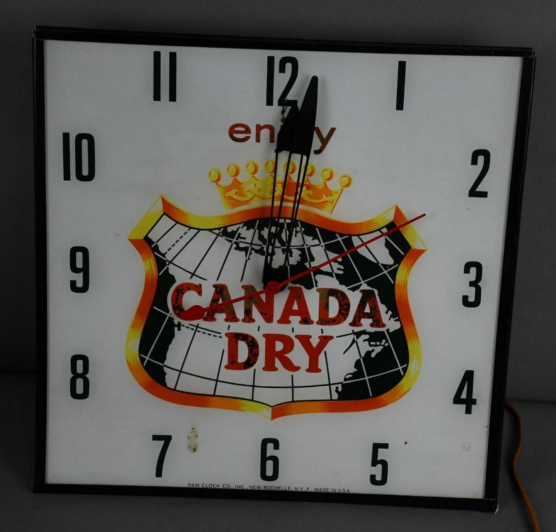 Canada Dry w/Logo Lighted Pam Clock (1 of 3)