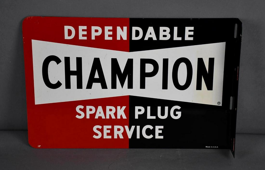 Dependable Champion Spark Plugs Metal Flange Sign (TAC) (1 of 3)