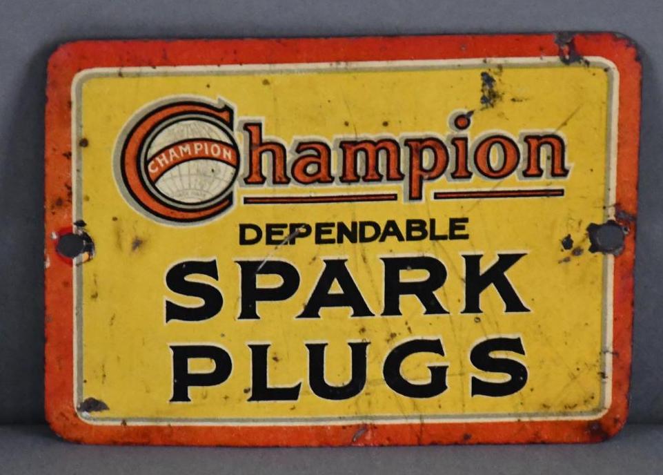 Champion Dependable Spark Plugs w/Logo Metal SIgn (1 of 2)