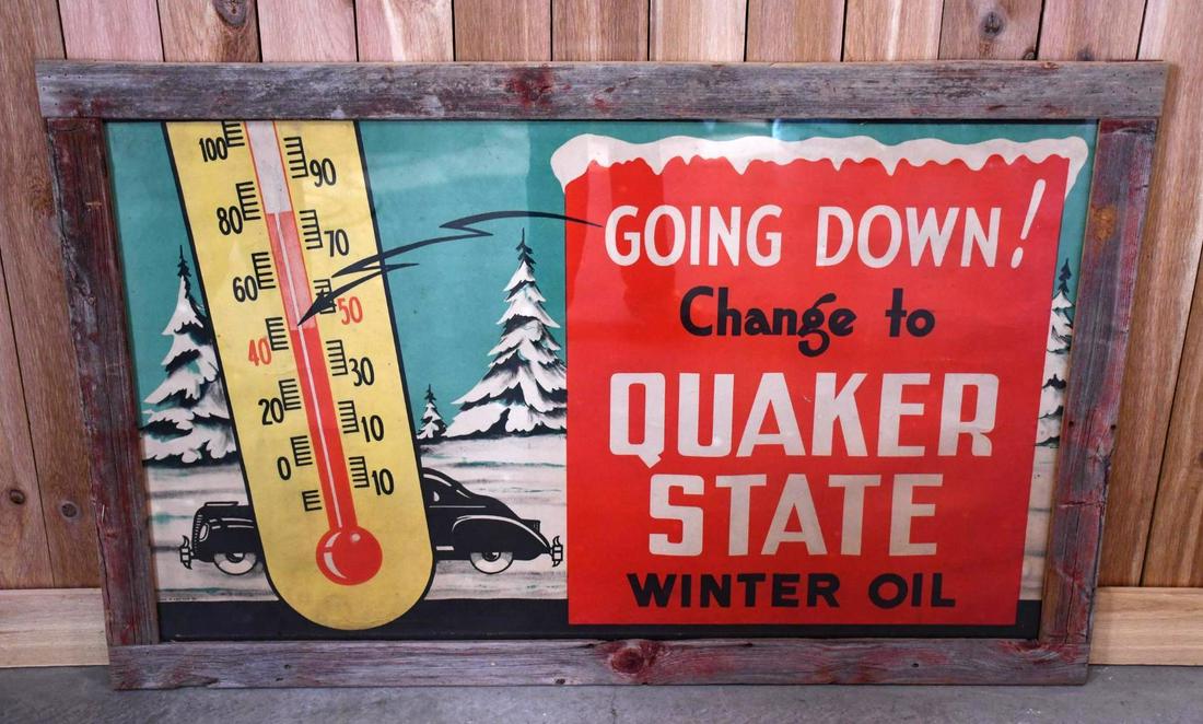 Quaker State Motor Oil "Winter Oil" Paper Banner (1 of 9)