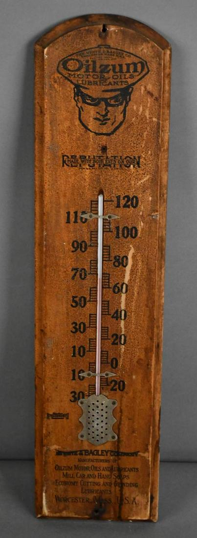 Oilzum Motor Oils & Lubricants w/Logo Wood Thermometer (TAC) (1 of 4)