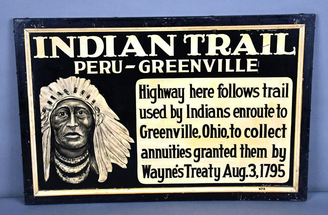 Indian Trail Peru-Greenville w/Indian Metal Sign (1 of 7)