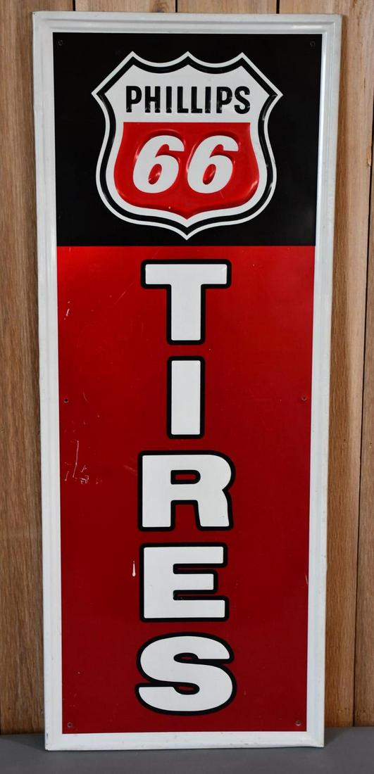 Phillips 66 (red & white)  Tires Metal Vertical Sign (TAC( (1 of 5)