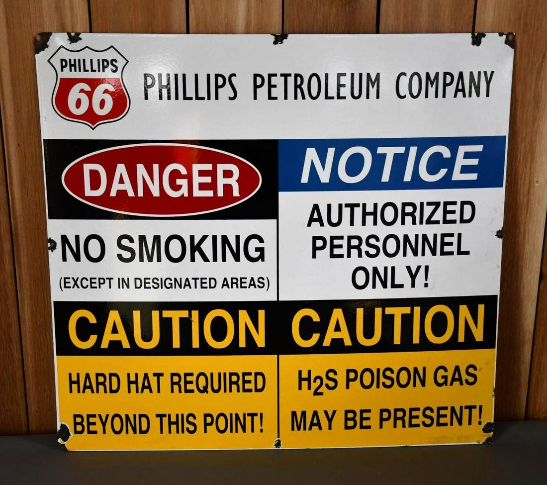 Phillips 66 Danger & Notice Porcelain Sign (TAC) (1 of 6)