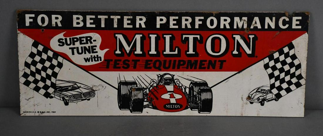 Milton Test Equipment w/Indy Car & More Masonite Sign (TAC) (1 of 5)