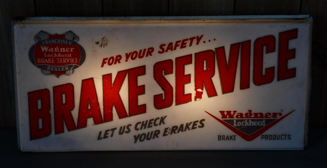 Wagner Lockheed Brake Service Lighted Plastic Sign (1 of 4)