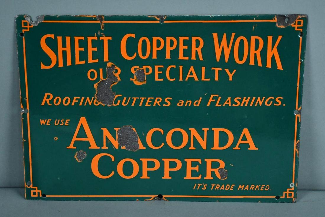 Anaconda Copper "Sheet Copper Works our Specialty" Porcelain Sign (TAC) (1 of 2)