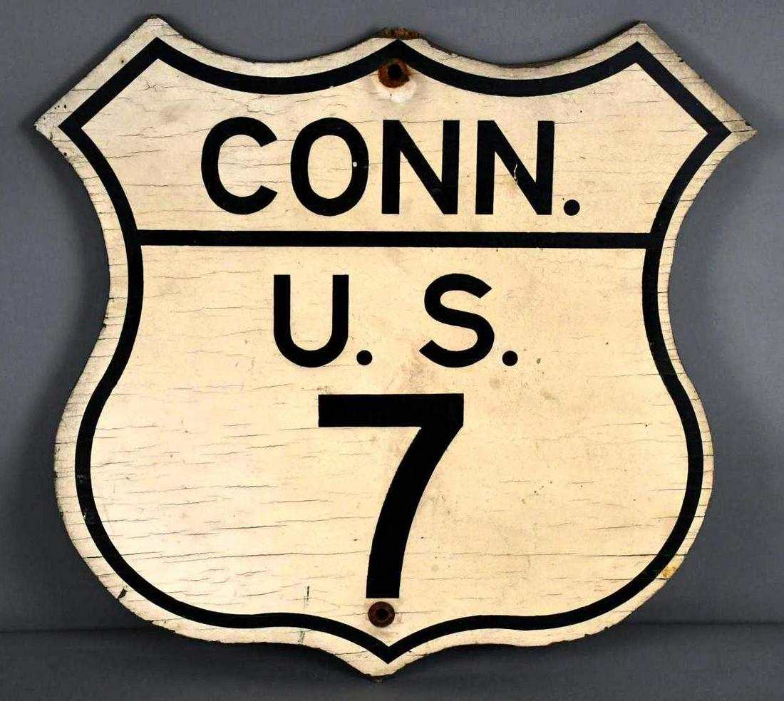 Connecticut U.S. 7 Shield Wood Sign (1 of 3)