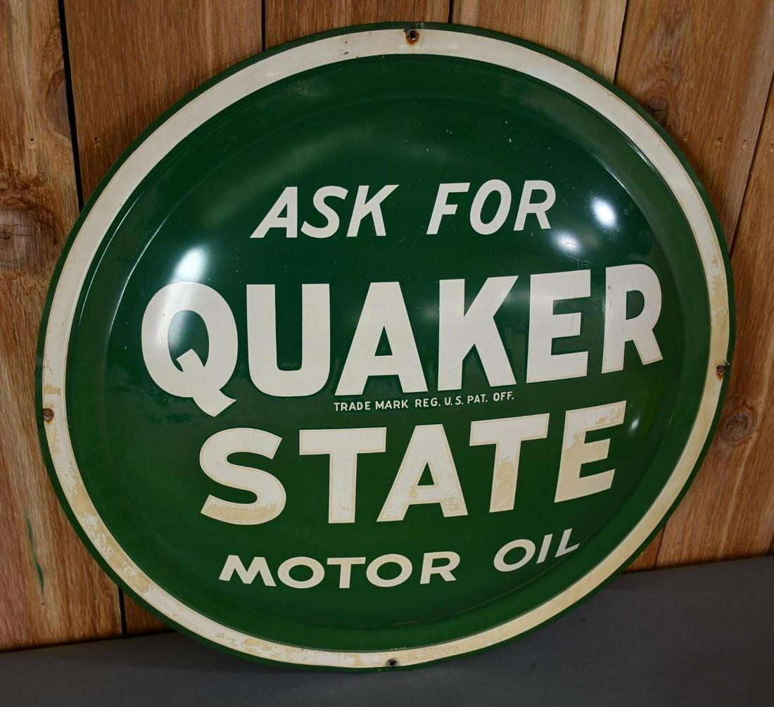 Quaker State Motor Oil Metal Sign (tac) Auction