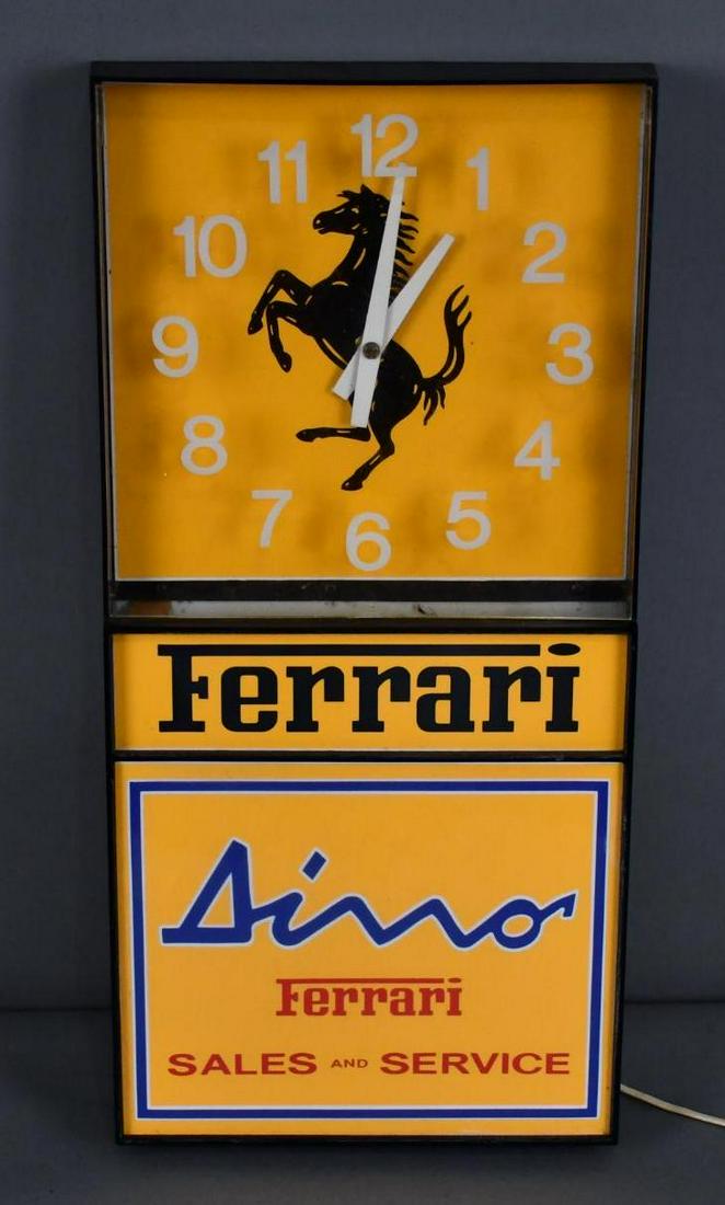 Ferrari / Dino Sales & Service w/ Prancing Horse Logo Dealership Clock (1 of 8)