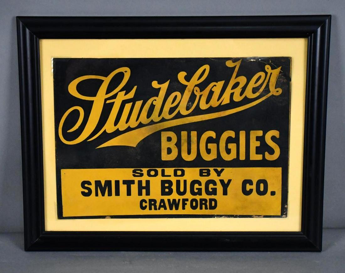 Early Studebaker Buggies Framed Cardstock Dealership Sign (1 of 6)