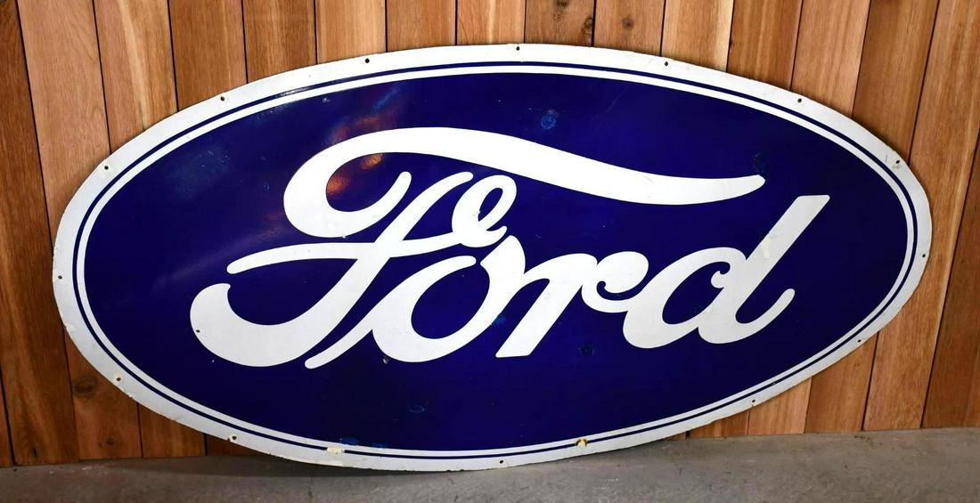 Large Ford Oval Porcelain Sign (TAC) (1 of 10)