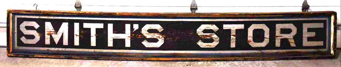 Large Smith's Store Wood Smaltz Painted Sign (TAC) (1 of 5)