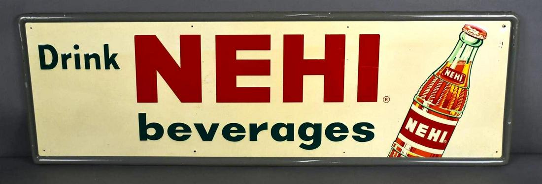 Drink Nehi Beverages w/Bottle Metal Sign (TAC) (1 of 5)