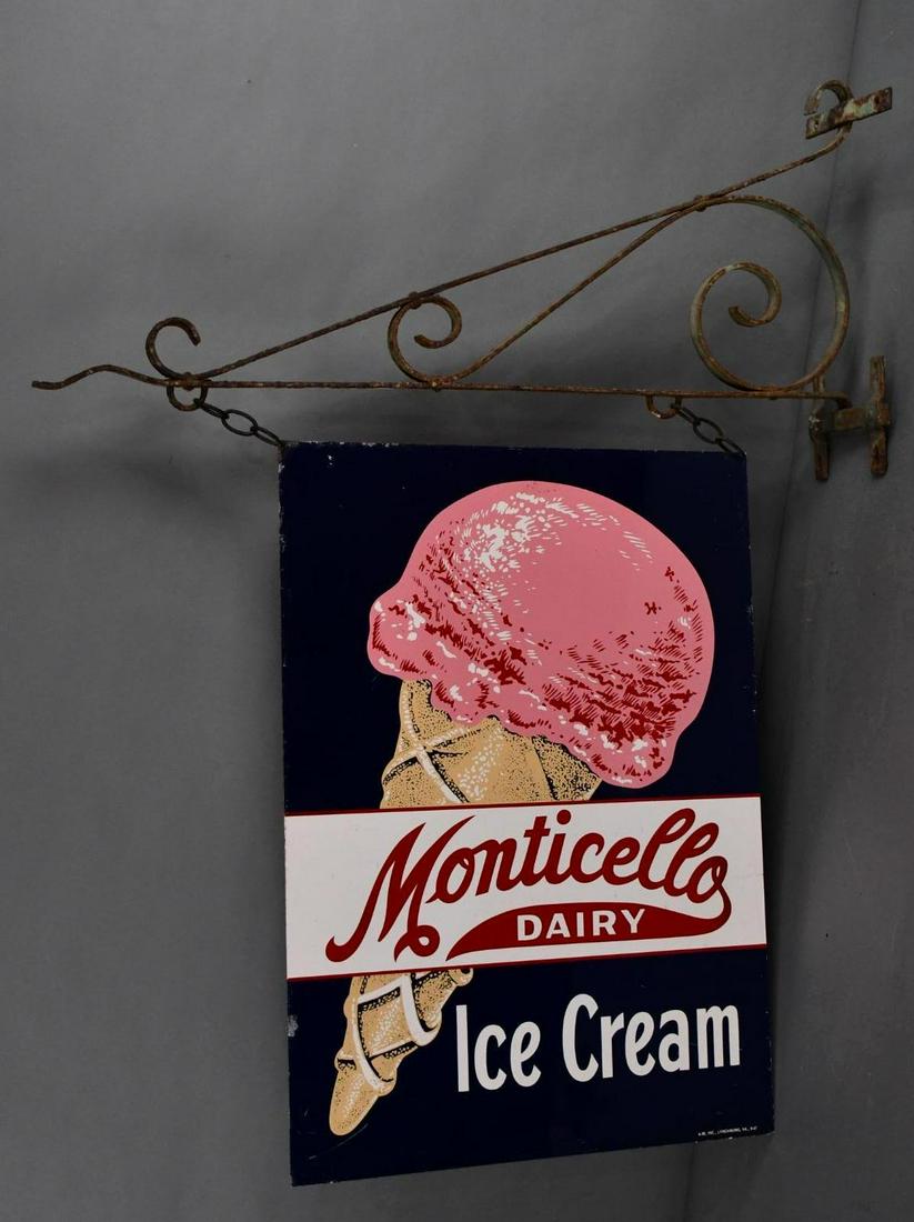 Monticello Dairy Ice Cream w/Image Metal Sign (TAC) (1 of 7)