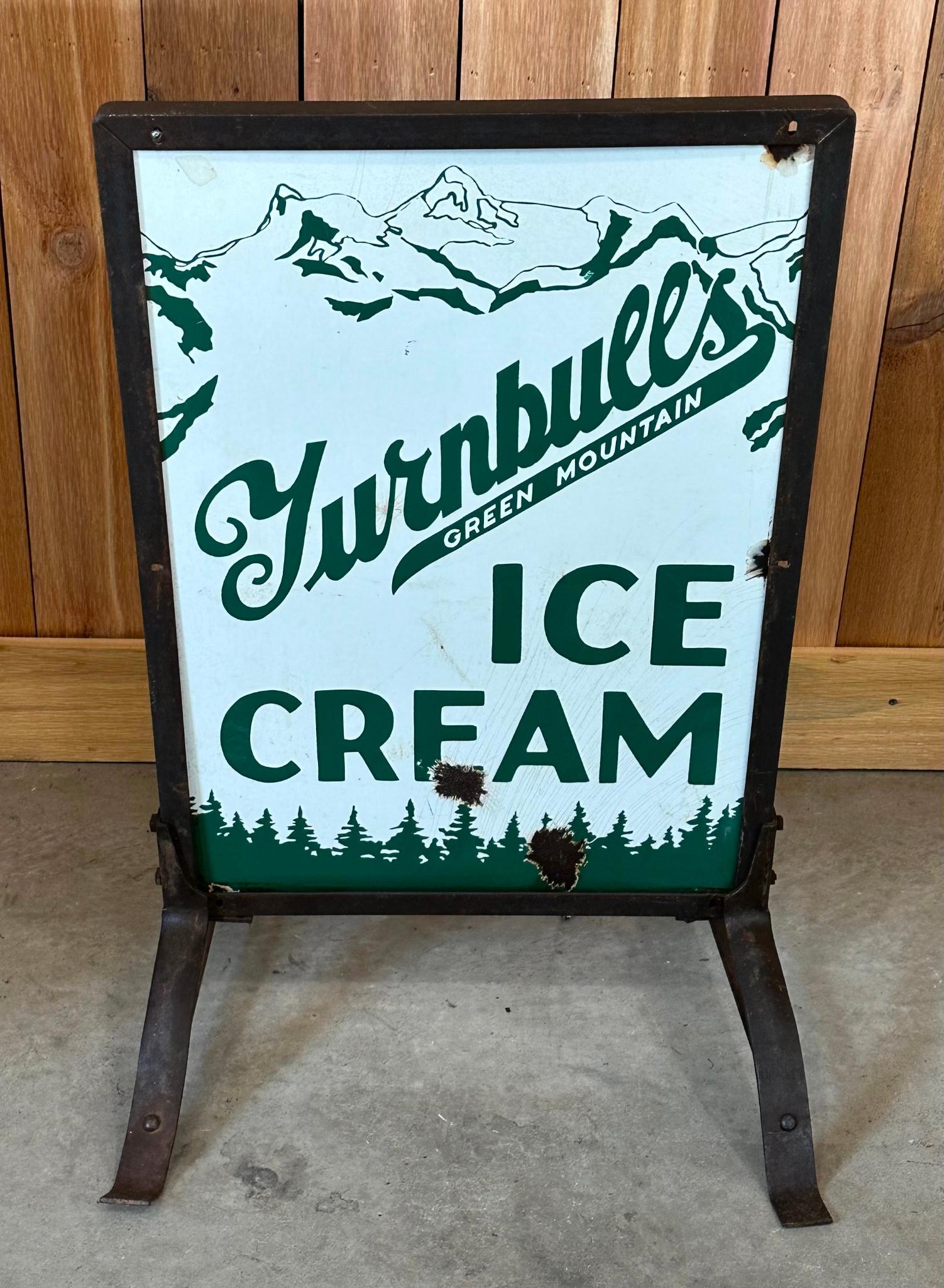 Green Mountain Ice Cream Porcelain Curb Sign (1 of 2)
