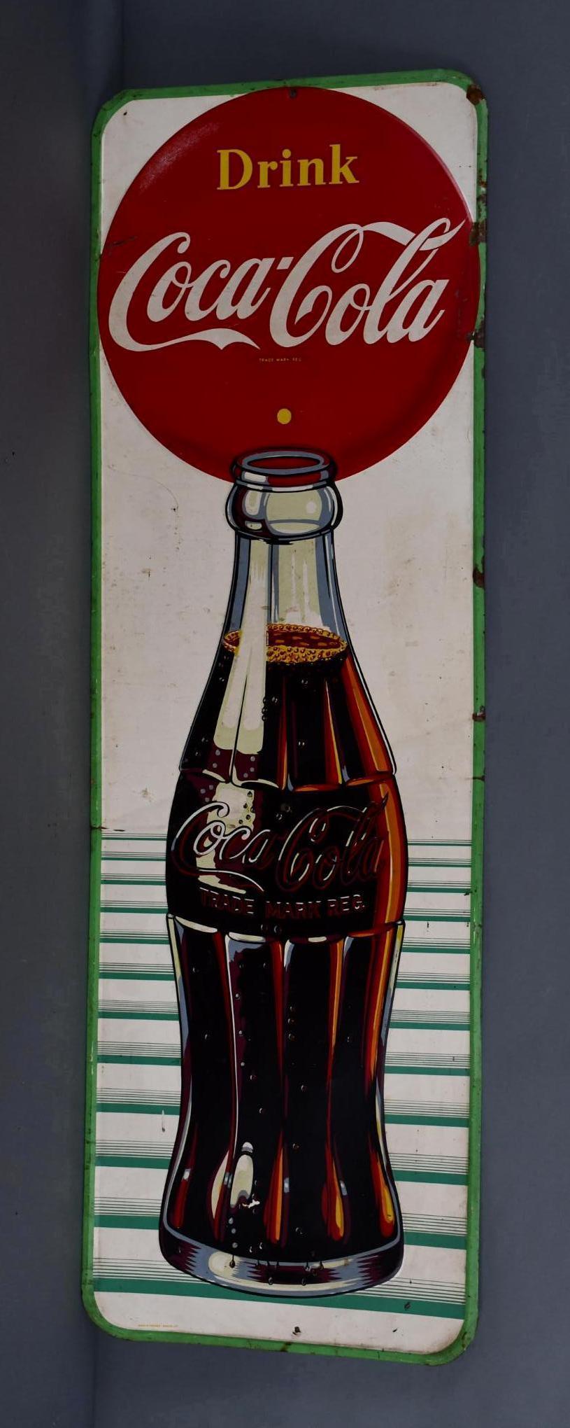 Drink Coca-Cola w/Bottle Metal Sign (TAC) (1 of 4)