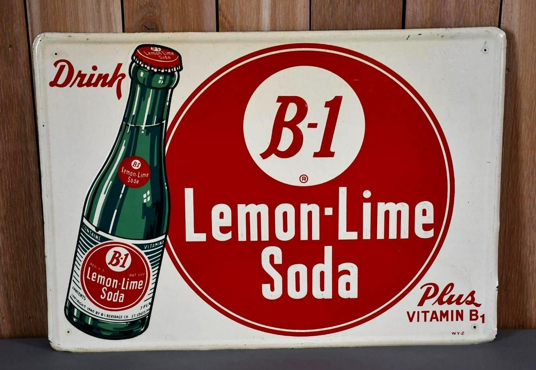 B-1 Lemon-Lime Soda w/Bottle Metal Sign (TAC) (1 of 3)