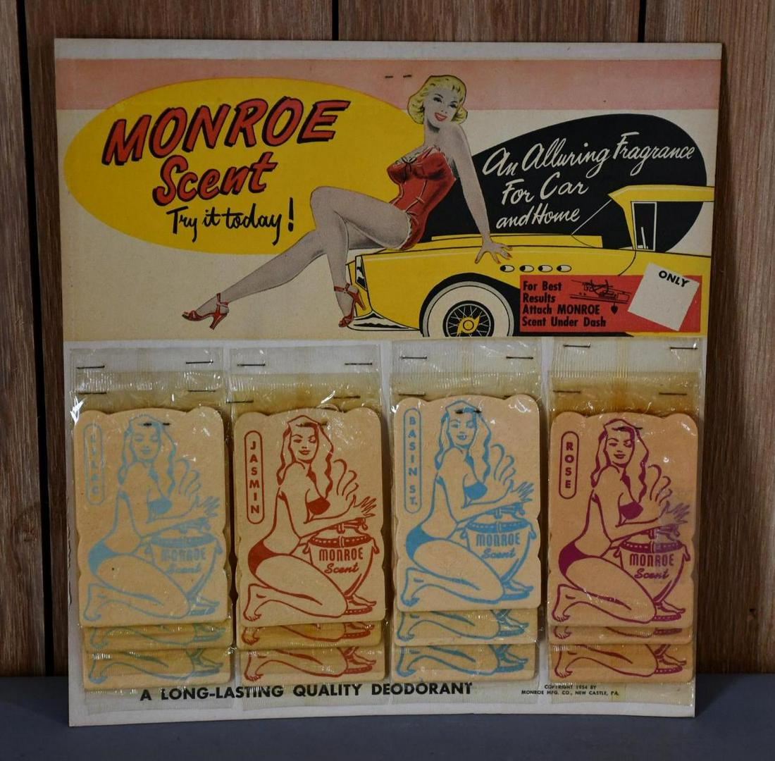 Monroe Scent w/lady & Car Cardboard Sign (TAC) (1 of 4)