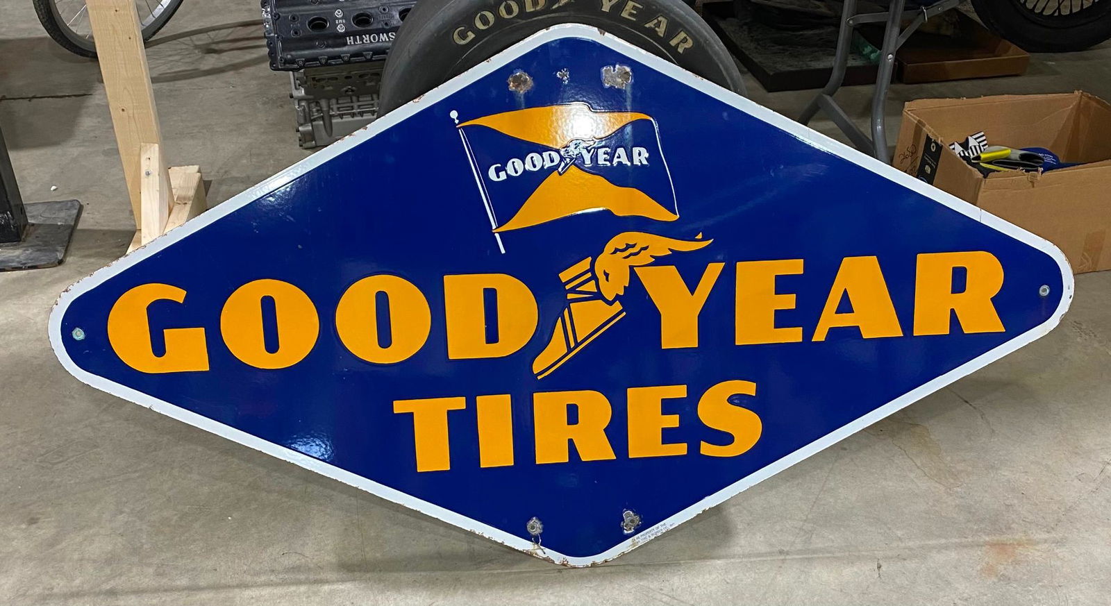 Good Year Tires w/ Dual Logo Porcelain Diamond Sign (TAC) (1 of 2)